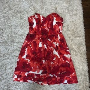 Floral strapless dress